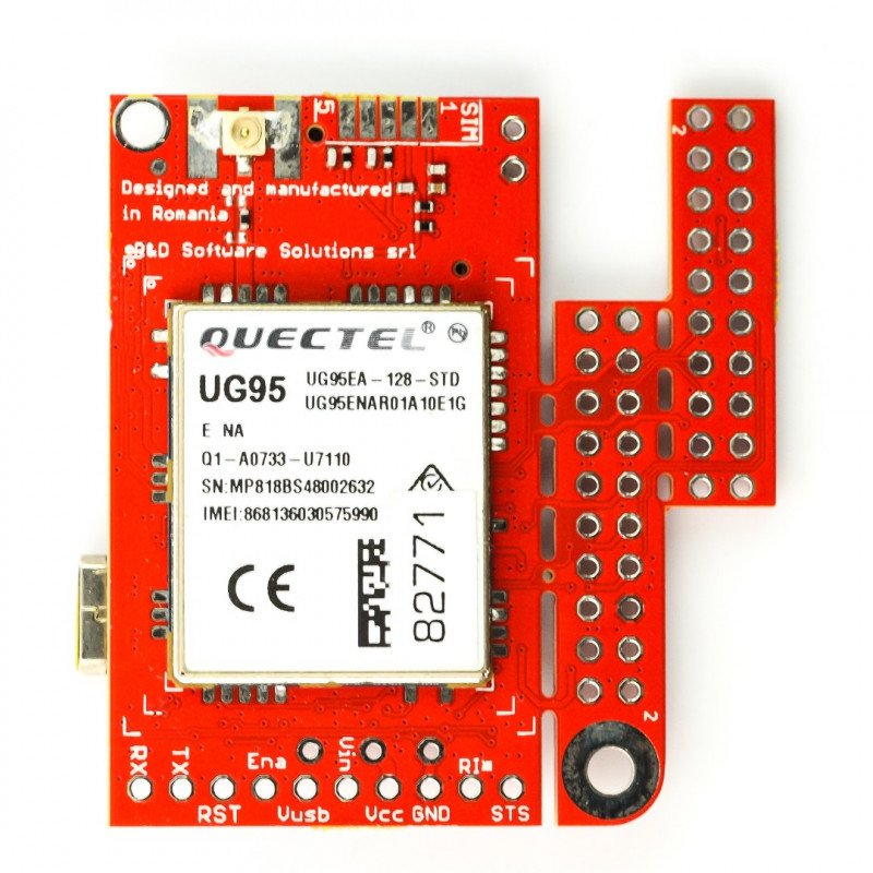 3G / GSM-Modul - u-GSM-Schild v2.19 UG95E - für Arduino und Raspberry Pi - u.FL-Anschluss