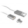Magnetkabel TRACER USB A - microUSB 1m Silber - zdjęcie 2
