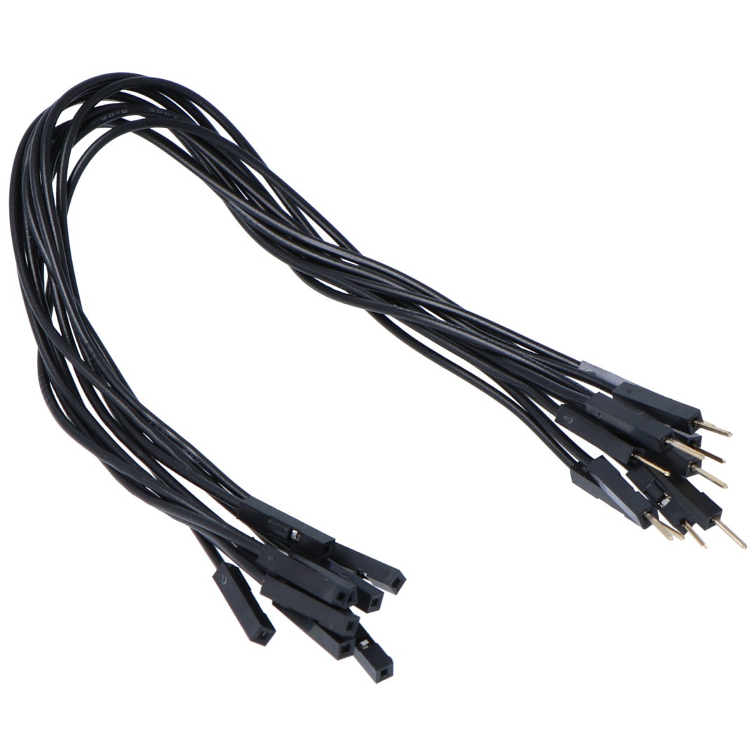 Verbindungskabel weiblich-männlich 20cm schwarz - 10St