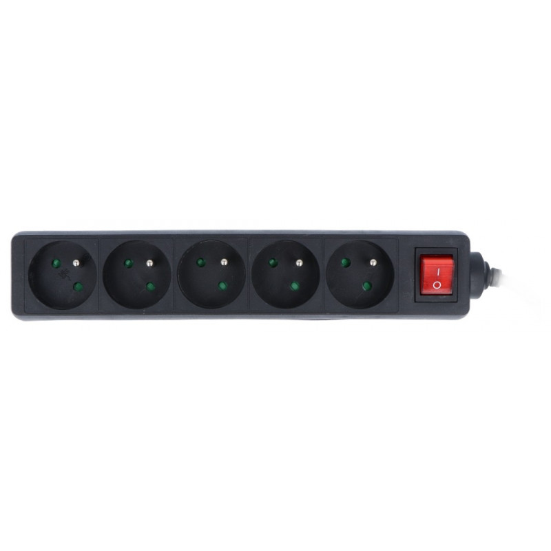 Lanberg Steckdosenleiste - schwarz 5x 230V mit 3m Schalter