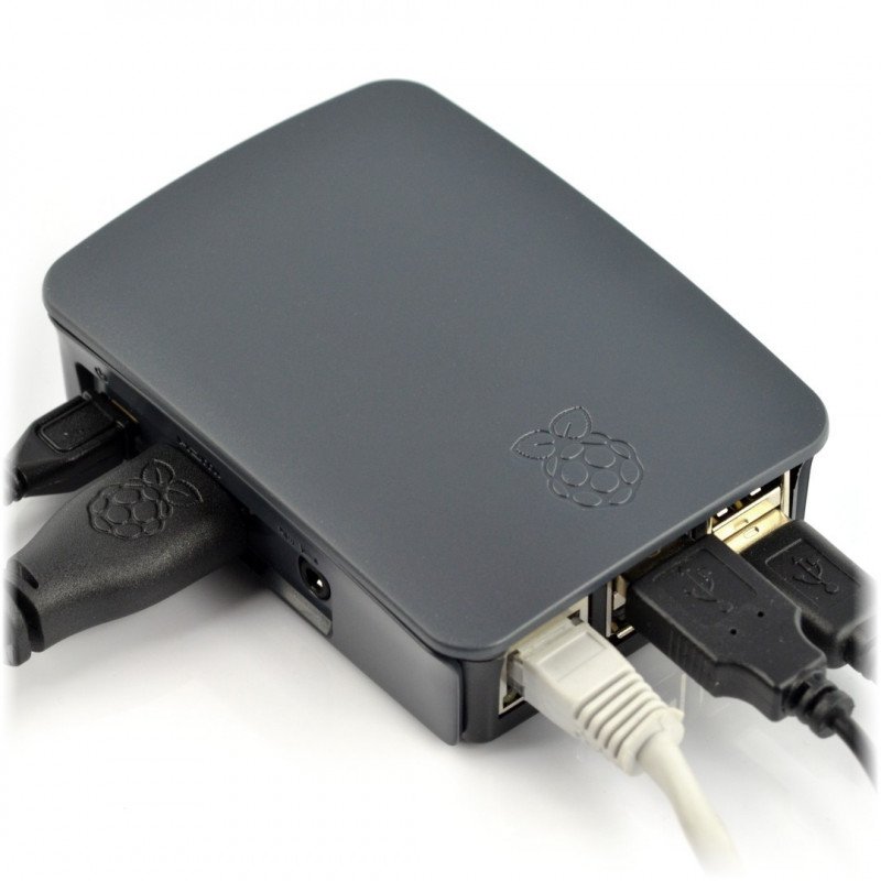 Satz Raspberry Pi 4B WiFi 1GB RAM - Offiziell - mit Graphitgehäuse