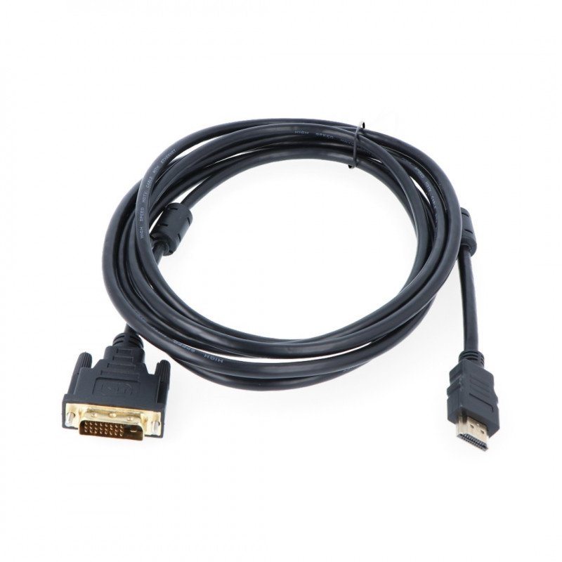 Schwarzes DVI - HDMI Kabel 3m