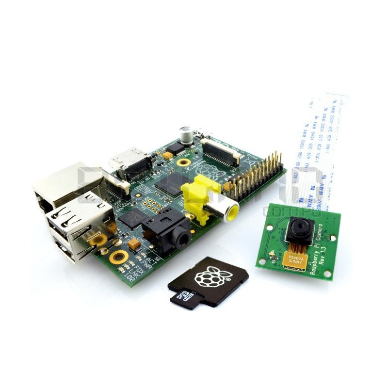Raspberry Pi Model B 512 MB + Karte + HD-Kamera