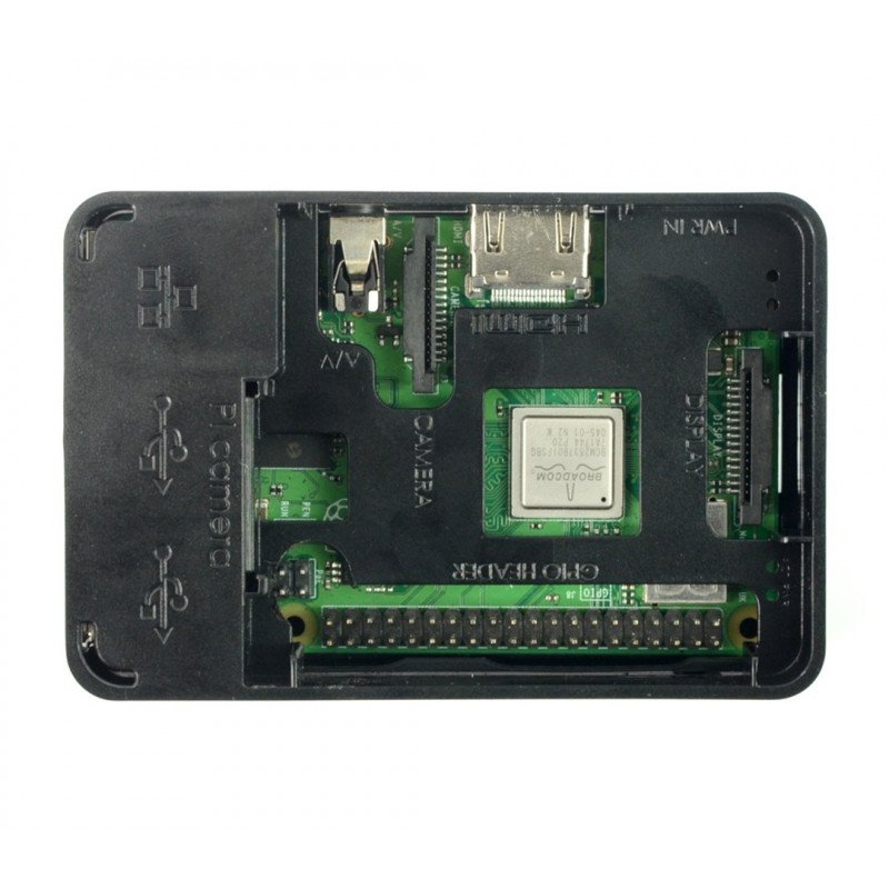 Raspberry Pi Model B + RS Gehäuse - schwarz mit Deckel