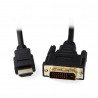 Schwarzes DVI - HDMI Kabel 3m - zdjęcie 1