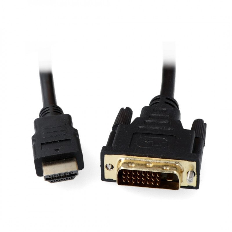 Schwarzes DVI-HDMI-Kabel 1,8 m