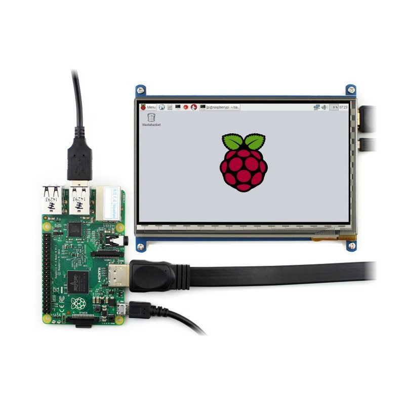Touchscreen - resistives LCD TFT 7 '' 800x480px GPIO für Raspberry Pi