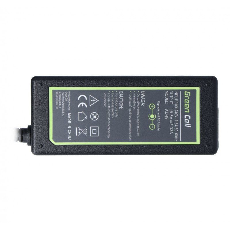 Green Cell Netzteil für Laptops HP 19,5V 3,33A mit 4,5 / 3 mm Stecker