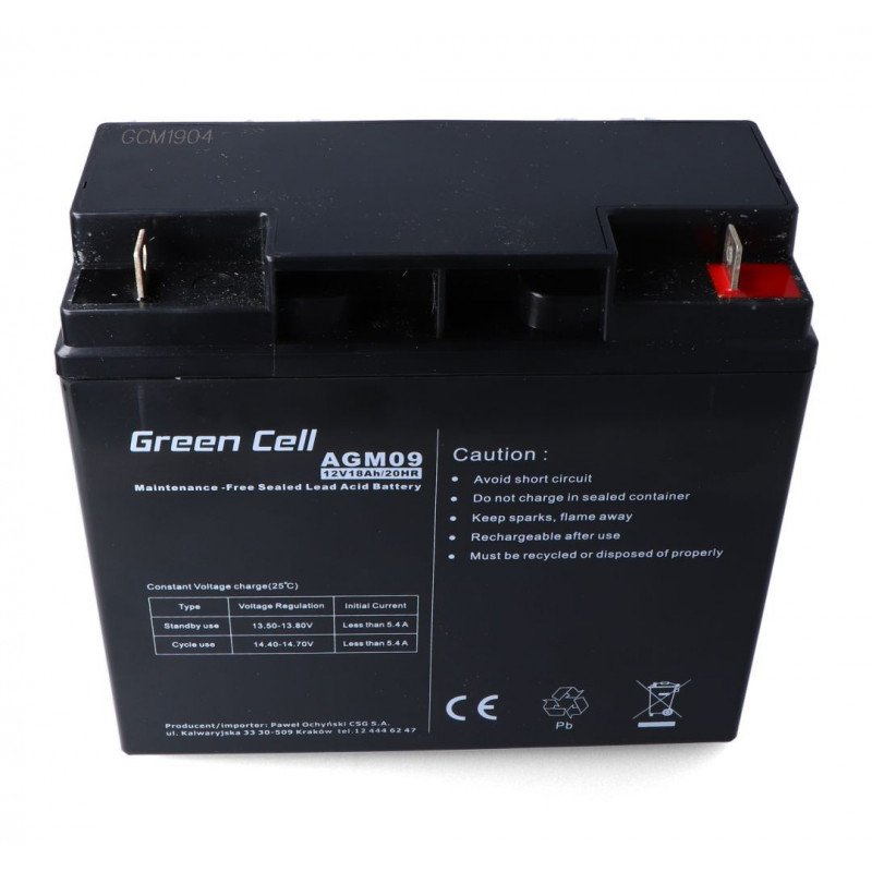 Gelbatterie 12V 18Ah Green Cell