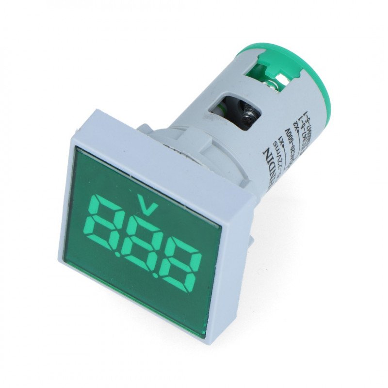 Digitales Voltmeter - LED 32x32mm - 500VAC - grün