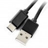 USB 2.0 Typ A - USB 2.0 Typ C Kabel - 1m schwarz mit Geflecht - zdjęcie 1