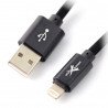 USB A - Lightning-Silikonkabel für iPhone / iPad / iPod - 1,5 m schwarz - zdjęcie 1