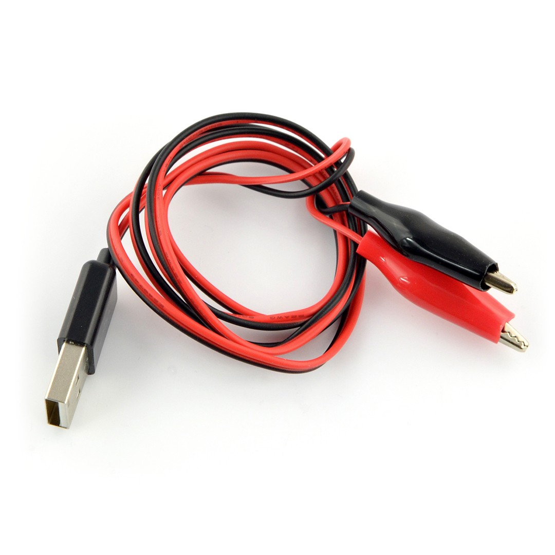 USB-A-Kabel mit Krokodilklemmen
