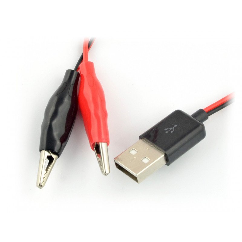 USB-A-Kabel mit Krokodilklemmen