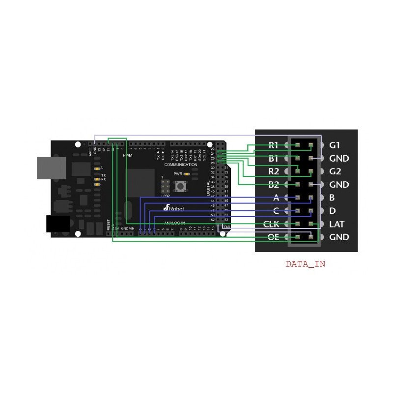 DFRobot - Matrix 64x32 - 2048 LED RGB - einzeln adressiert
