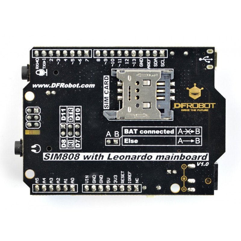 GSM / GPRS / GPS SIM808 mit Arduino Leonardo-Motherboard