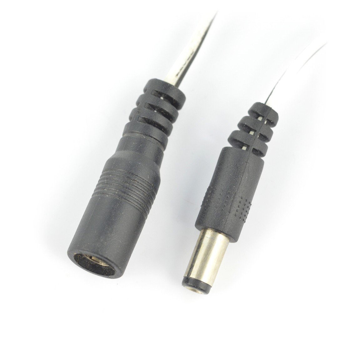 Set aus Buchse + Stecker DC 5,5 / 2,1 mm mit 60 cm Kabel