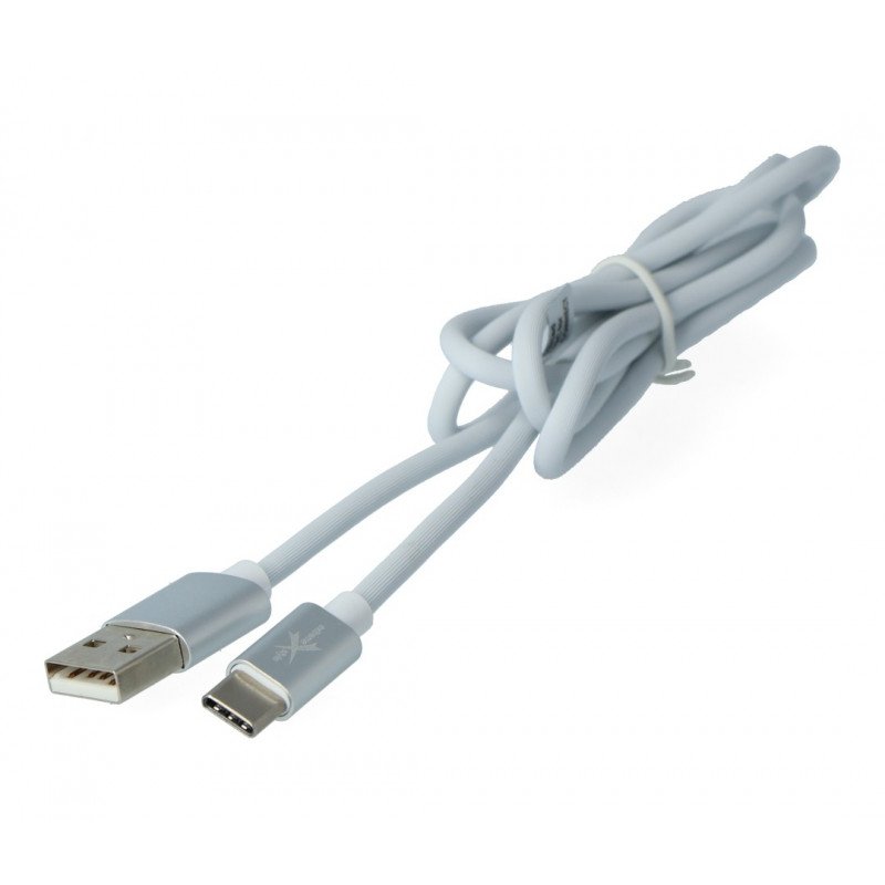 Kabel eXtreme USB 2.0 Type-C Silikon weiß - 1m