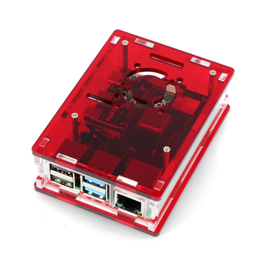 Raspberry Pi Model 4B Gehäuse – rot – LT-4B16