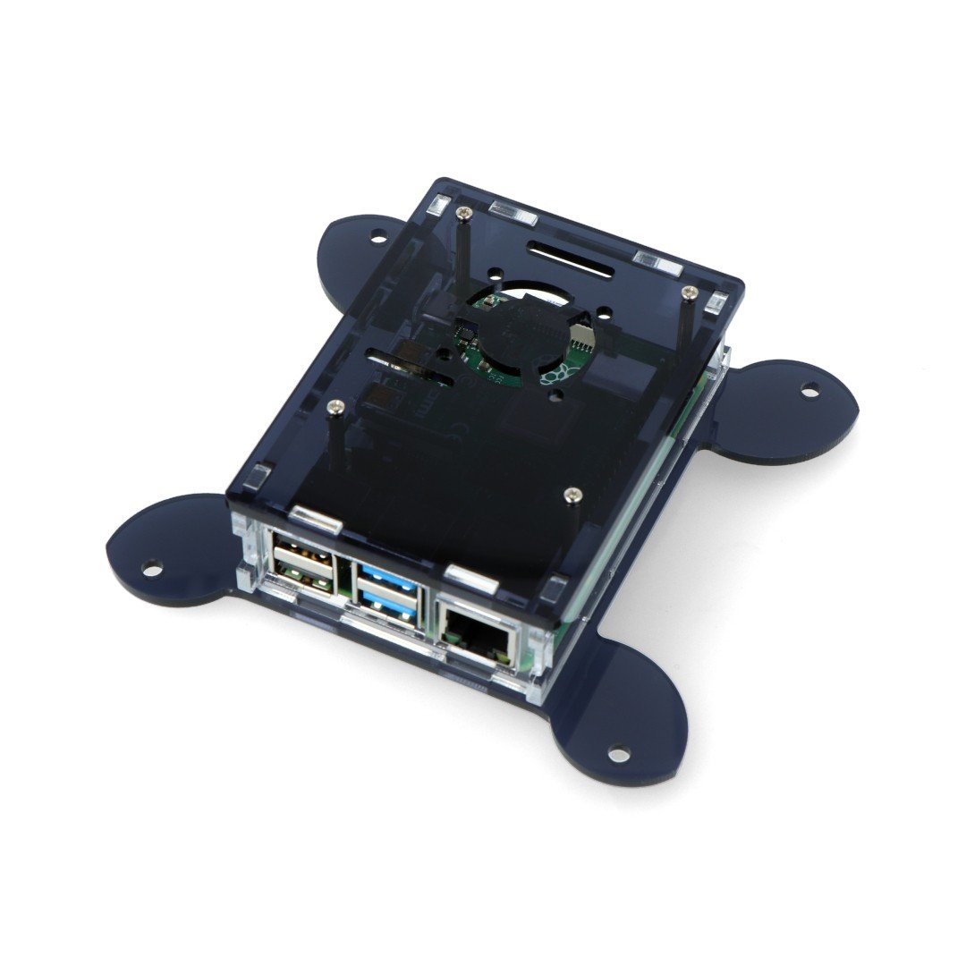 Raspberry Pi Modell 4B Vesa-Gehäuse zur Monitormontage - schwarz und transparent - LT-4B17
