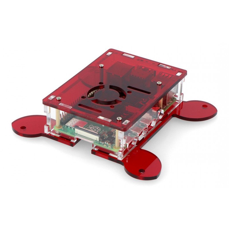 Raspberry Pi Model 4B Vesa Gehäuse zur Monitormontage - rot - LT-4B17