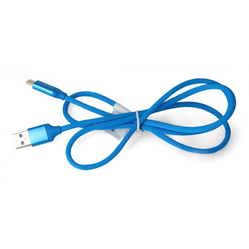 Lanberg USB-Kabel, Typ AC 2.0, Blau Premium 5A - 1m