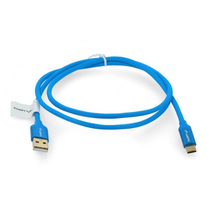 Lanberg USB Typ A - C 2.0 blaues Premium QC 3.0 Kabel - 1m