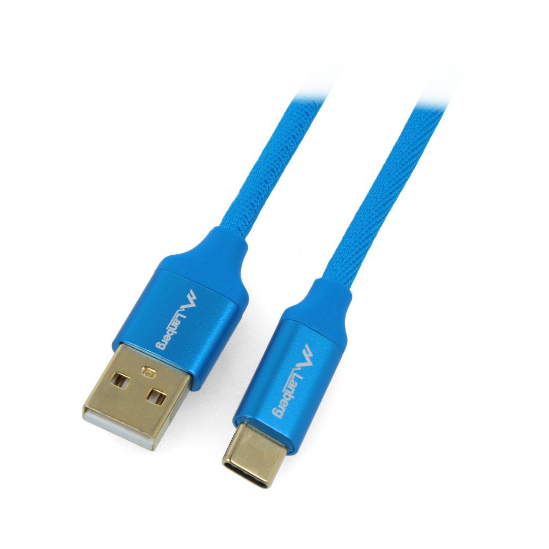 Lanberg USB A 2.0 - USB C blaues Quick Charge 3.0-Kabel - 0,5 m