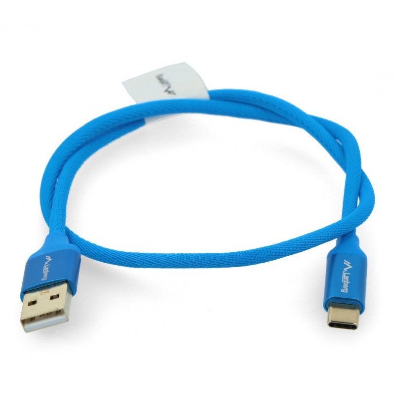 Lanberg USB Typ A - C 2.0 blaues Premium QC 3.0-Kabel - 0,5 m