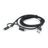 Lanberg 3in1 USB Typ A Kabel - microUSB + Lightning + USB Typ C 2.0 schwarzes PVC - 1,8m - zdjęcie 3