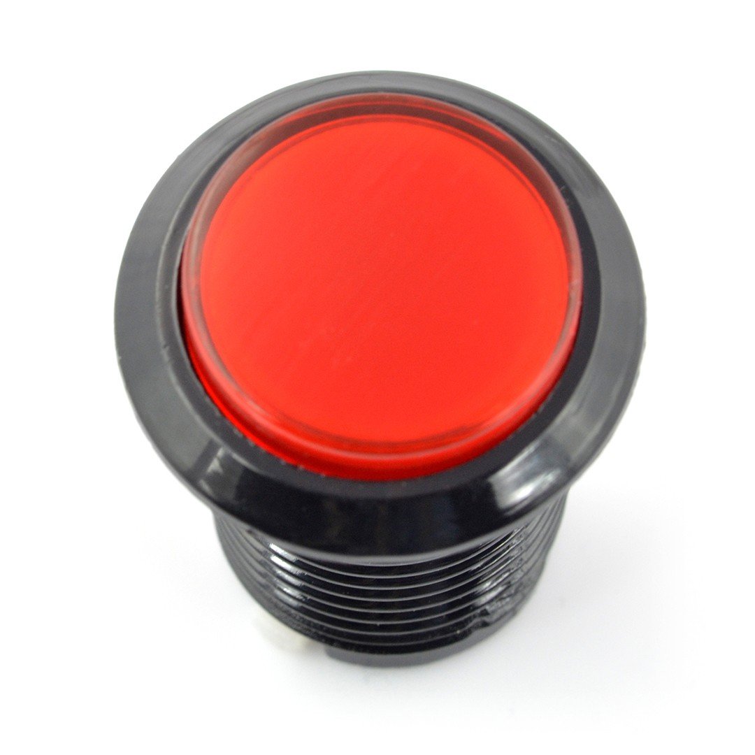 Arcade Push Button 3,3 cm - schwarz mit roter Beleuchtung