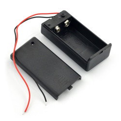 Korb für eine 9V-Batterie (6F22) mit Deckel und Schalter