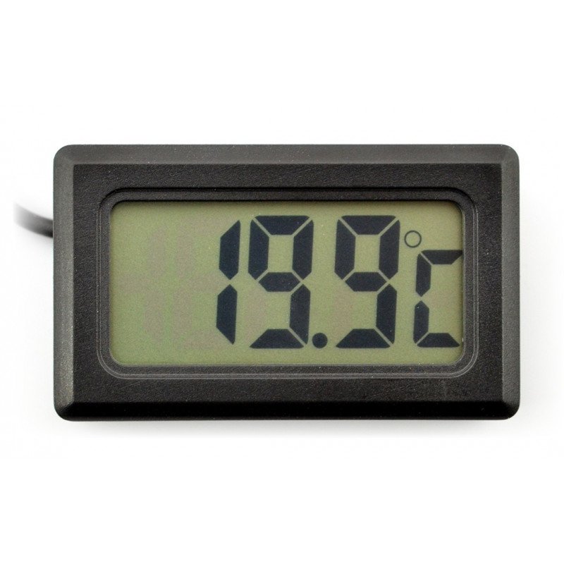 Thermometer Temperatur Anzeige digital mit Fühler + Batterie 1,5m - 10m  Schwarz