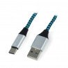Kabel TRACER USB A - USB C 2.0 schwarzes und blaues Geflecht - 1m - zdjęcie 1