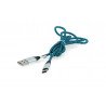 Kabel TRACER USB A - USB C 2.0 schwarzes und blaues Geflecht - 1m - zdjęcie 2