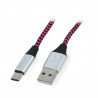 Kabel TRACER USB A - USB C 2.0 schwarz und lila Geflecht - 1m - zdjęcie 1