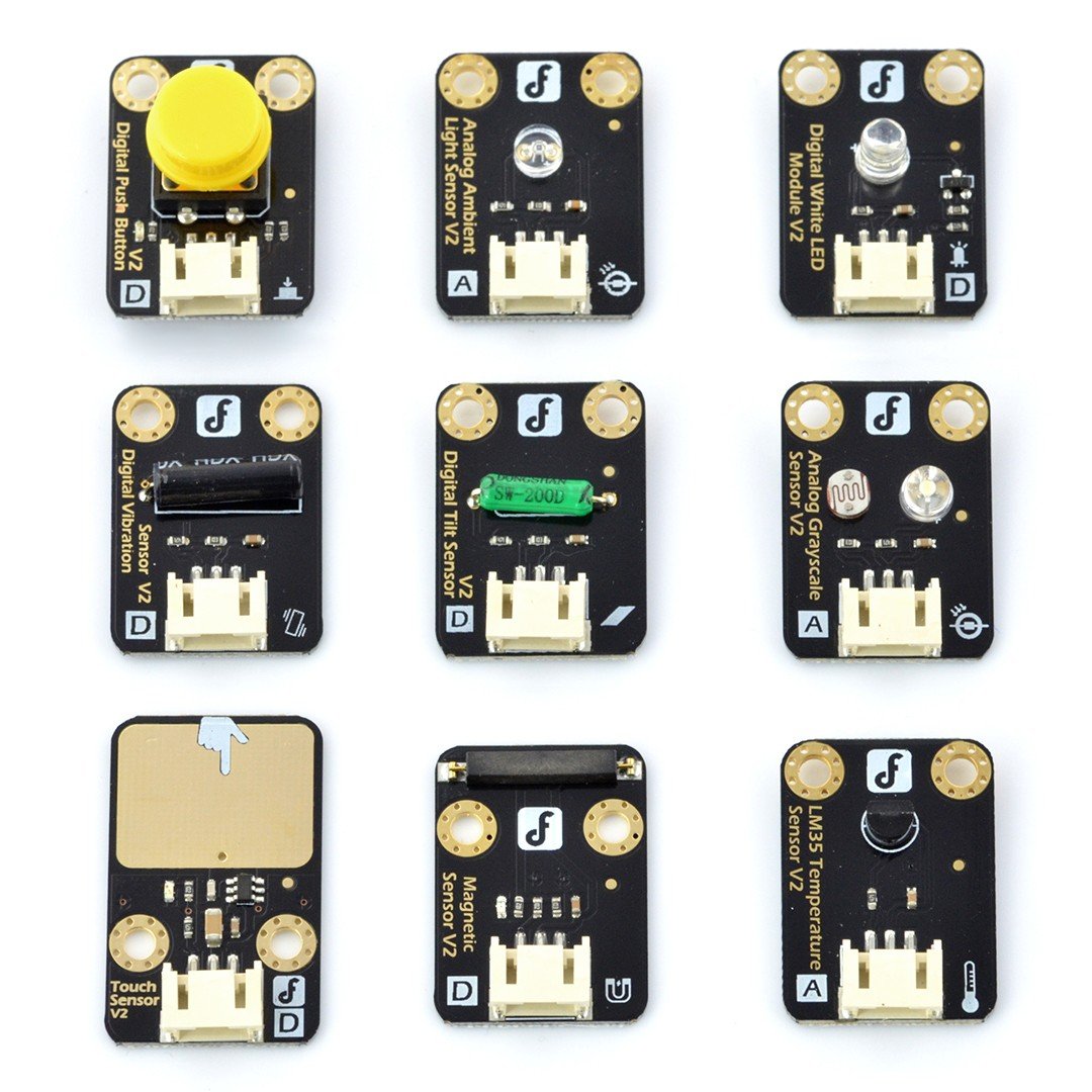 Ein Satz Sensoren mit DFRobot-Kabeln für Arduino