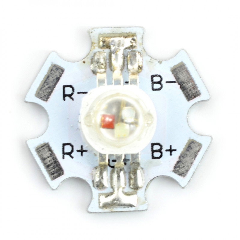 Power LED Star 3 W - RGB mit Kühlkörper