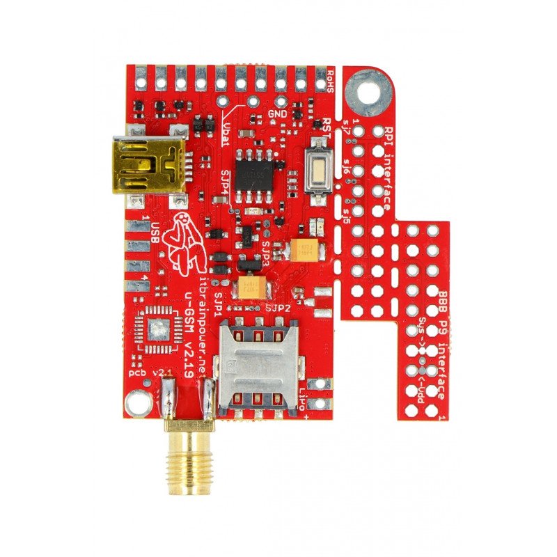 3G / GSM-Modul - u-GSM-Schild v2.19 UG95E - für Arduino und Raspberry Pi - SMA-Anschluss