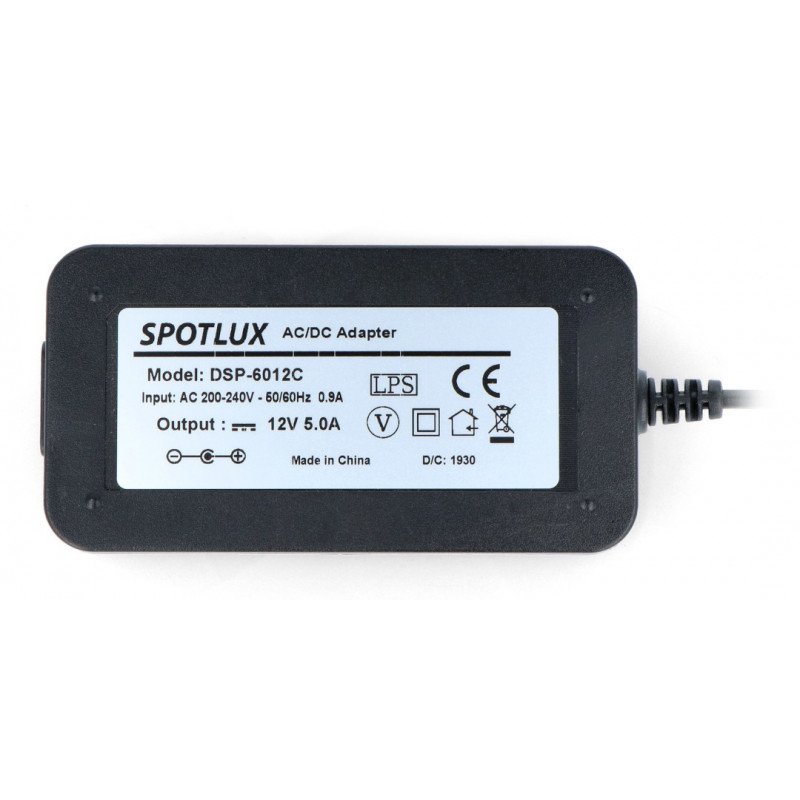 Spotlux DSP-6012C Schaltnetzteil 12 V / 5A DC Stecker 5,5 / 2,5mm mit einem Kabel