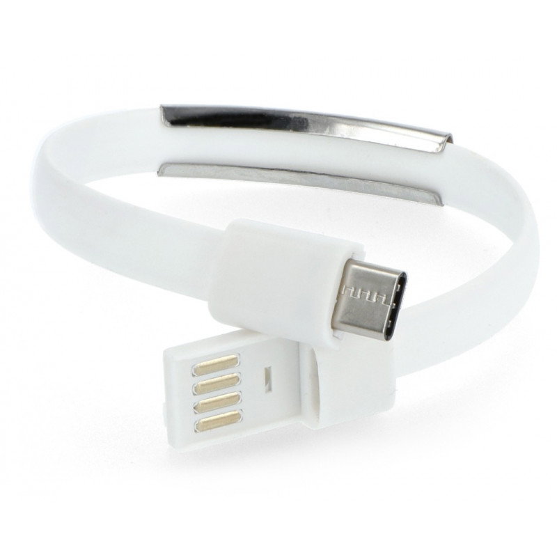 Adapter mit Kabelband USB Typ C - USB A weiß - 0,23 m