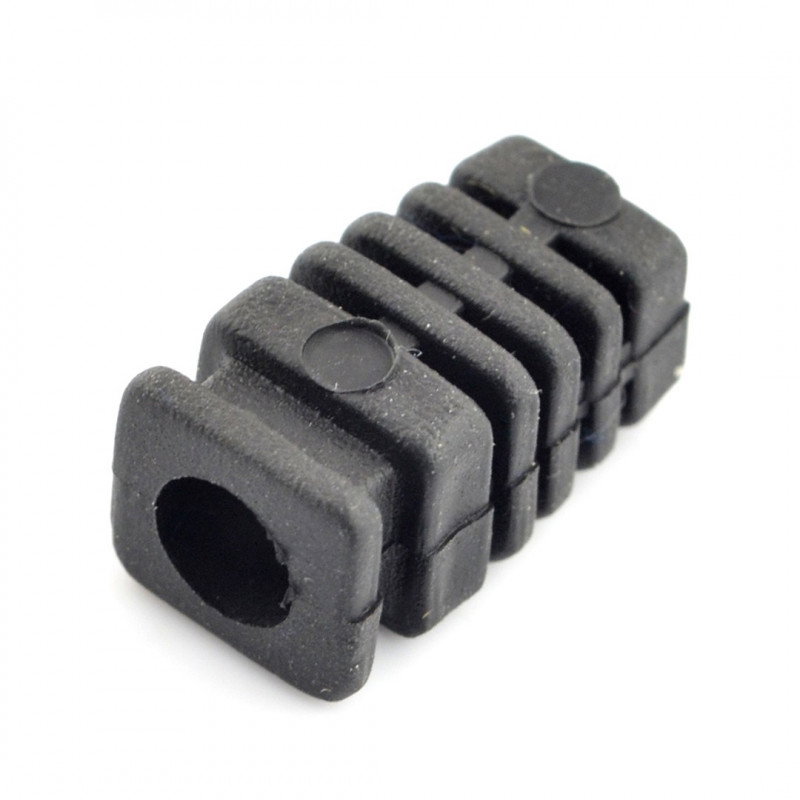 Eine Zugentlastung für ein schwarzes 7mm Kabel