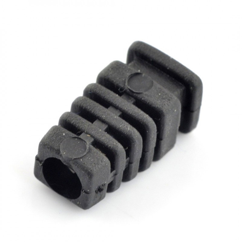 Eine Zugentlastung für ein schwarzes 7mm Kabel