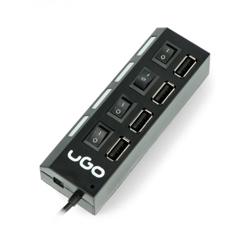 uGo HU-110 - aktiver 4-Port USB 2.0 HUB mit Schalter