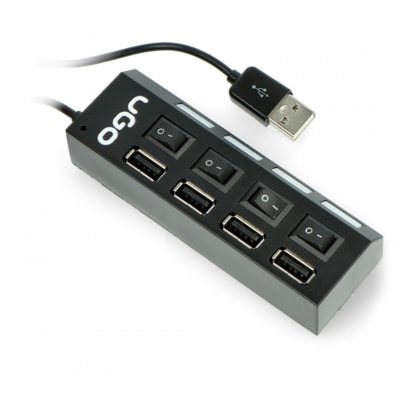 uGo HU-110 - aktiver 4-Port USB 2.0 HUB mit Schalter