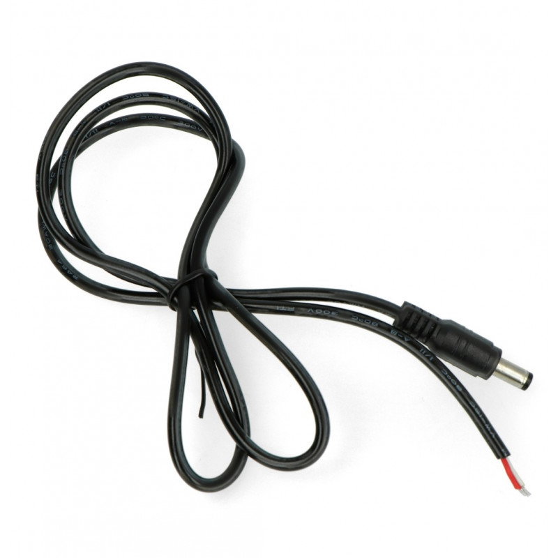 DC 5,5 x 2,1 mm Stecker mit 20 AWG 1 m Kabel