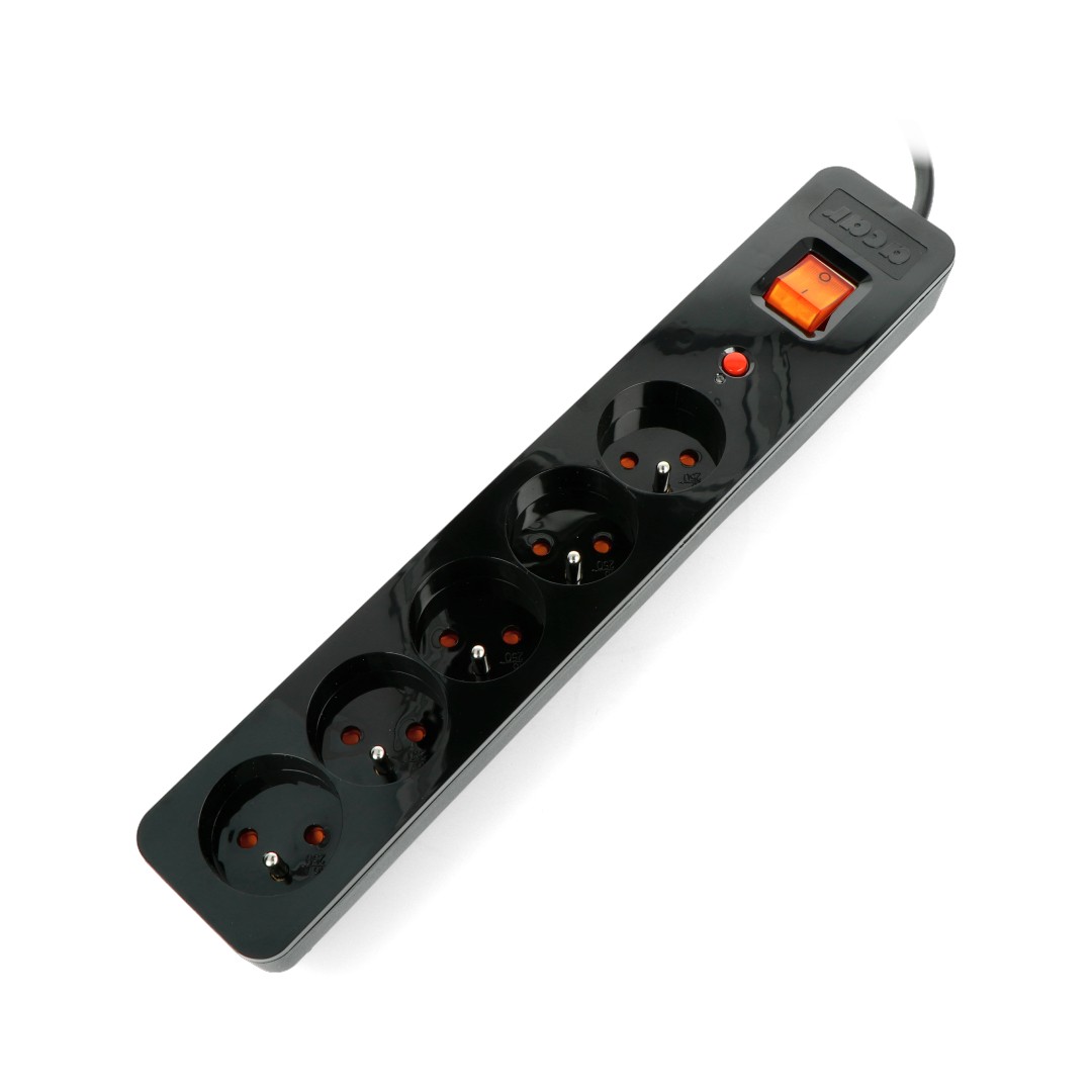 Steckdosenleiste mit Sicherheit Acar X5 schwarz - 5 Steckdosen - 1,5 m
