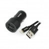 Autoladegerät mit 2 x USB 3.4 A Buchse Baseus TZXLD-A01 + USB A Kabel - Lightning - schwarz - zdjęcie 1