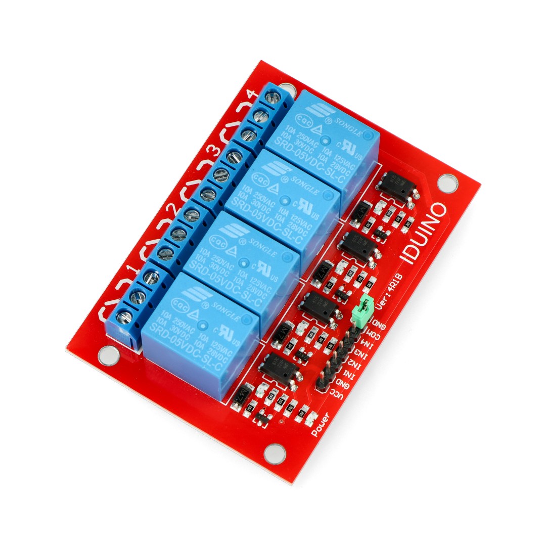 Iduino Relaismodul 4 Kanäle - 10A / 240VAC Kontakte - 5V Spule