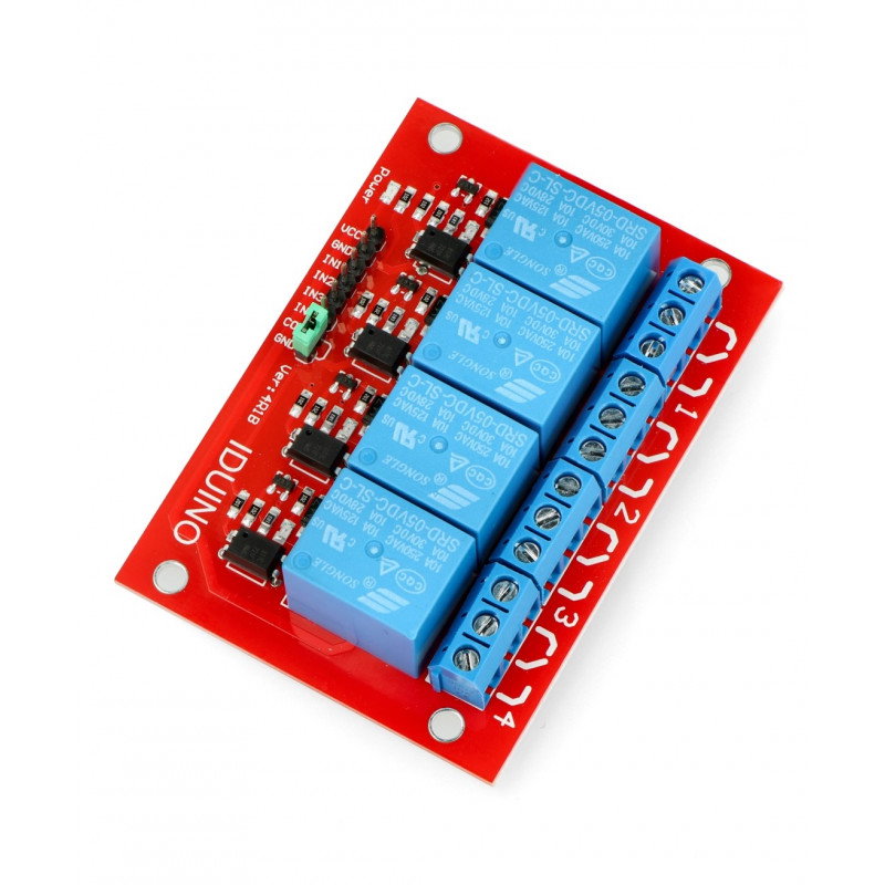 Iduino Relaismodul 4 Kanäle - 10A / 240VAC Kontakte - 5V Spule